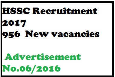 HSSC Recruitment 2016-2017.