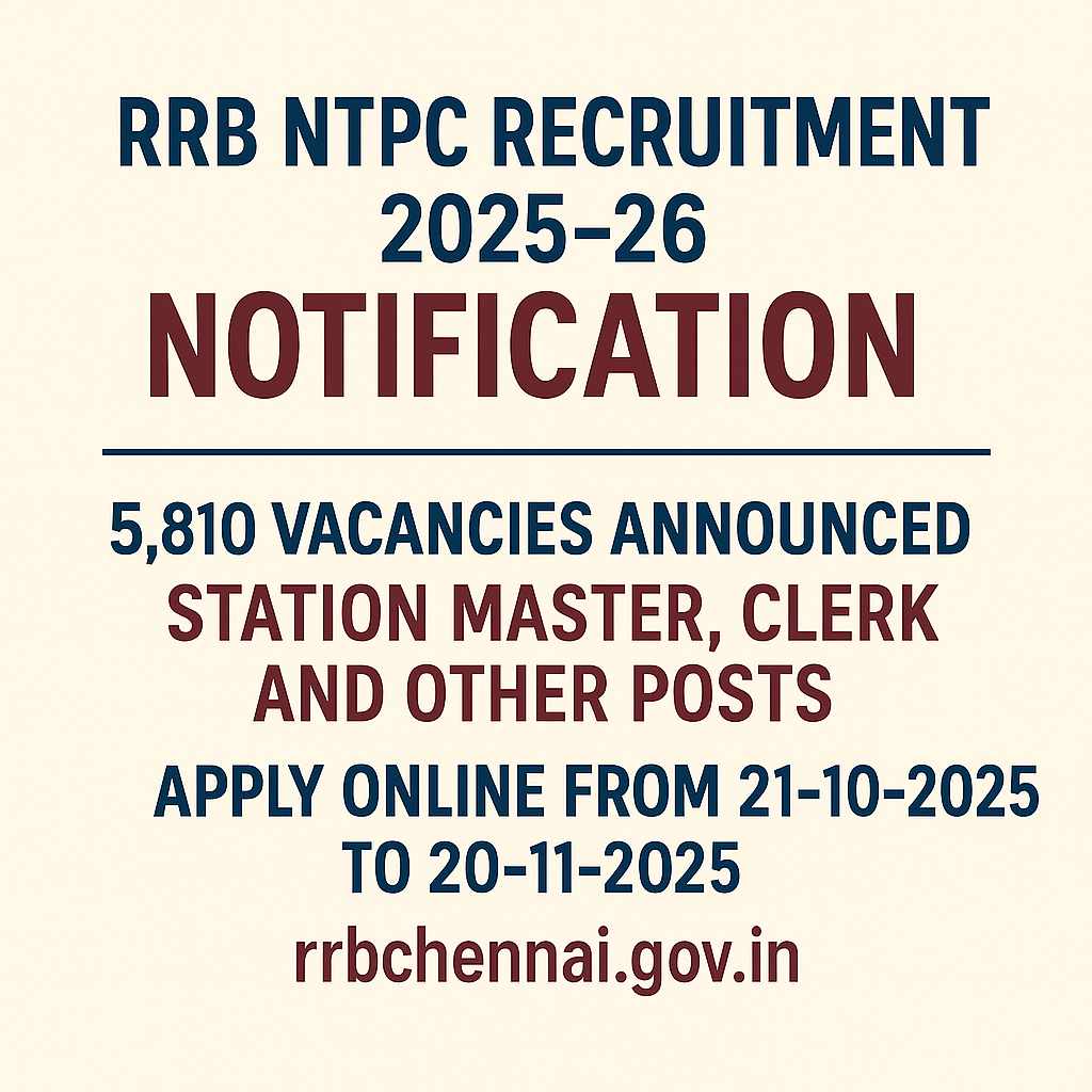 RRB NTPC Recruitment 2025 Notification and Vacancy Details